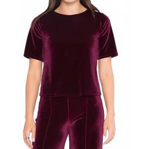 NEW RIPLEY RADER velvet extended short sleeve top in merlot